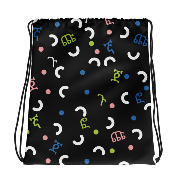 Geez Print Drawstring Bag