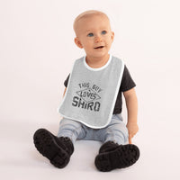 Baby loves shiro embroidered Baby Bib